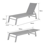 Bain de soleil barbados en textil�ne vert d'eau - aluminium anthracite