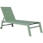 Bain de soleil barbados en textil�ne vert sauge - aluminium vert sauge