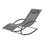 Bain de soleil a bascule tarent acier textile 174 x 63 x 88 cm gris fonc helloshop26 03 0006404