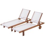 Bain de soleil en bois exotique  sa�gon  - maple - ecru - lot de 2