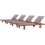 Bain de soleil en bois exotique  sa�gon  - maple - gris - lot de 4