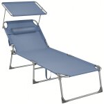 Bain de soleil grand, chaise longue pliable, transat, 71 x 200 x 38 cm, capacit� de charge 150 kg, avec ...