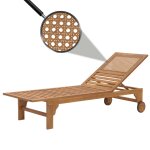 Bain de soleil hwc - n48, chaise longue de jardin, bois massif d'acacia certifi� mvg
