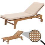 Bain de soleil hwc - n48, bain de soleil de jardin relax chaise longue, bois massif acacia certifi mvg ...