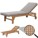 Bain de soleil hwc - n48, bain de soleil de jardin relax chaise longue, bois massif acacia certifi mvg ...