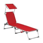 Bain de soleil inclinable chaise longue transat pliable en alu toile textil�ne coussin pare soleil r�glable ...