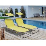 Bain de soleil m�tal jaune 180 x 545 x 73 cm