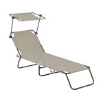 Bain de soleil pliable  lazy  - avec pare soleil - taupe