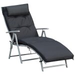 Bain de soleil pliable transat inclinable 7 positions chaise longue grand confort avec matelas + accoudoirs ...