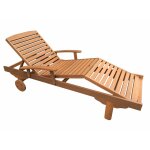 Bain de soleil pliant en bois exotique  singapour  - maple - marron clair