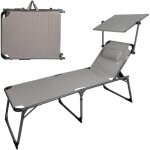 Bain de soleil pliant avec parasol et coussin de plage aktive Bain de soleil pliant avec parasol et coussin de plage aktive