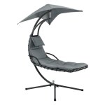 Bain de soleil suspendu support sur pied 166 x 116 x 210 cm noir gris helloshop26 03 0006399