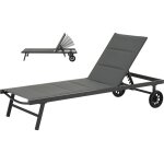 Bain de soleil textil�ne matelass� et aluminium  bella  - phoenix - gris fonc�