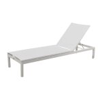 Bain de soleil thma en aluminium avec des roues - allonge en tpep - blanc / blanc