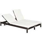 Bain de soleil transat 2 places grand confort matelas inclus