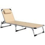 Bain de soleil transat pliable grand confort dossier r�glable multi - position t�ti�re alu. textil�ne ...