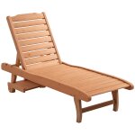 Bain de soleil transat style colonial dossier r�glable 3 positions roulettes tablette support bois sapin ...