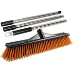 Balai d'ext�rieur de 42 cm de large avec manche, balai de jardin pour sols, brosse rigide etmanche r�glable ...