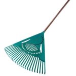 Balai � feuilles xl 24d 60cm plast. manche bois