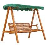 Balancelle de jardin 3 places 2 tablettes support 1, 95l x 1, 3l x 1, 85h m charge max. 360 kg bois de ...