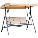 Balancelle de jardin 3 places grand confort toit inclinaison r�glable assise et dossier ergonomique acier ...