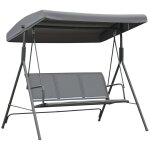 Balancelle de jardin 3 places grand confort toit inclinaison r�glable assise et dossier ergonomique acier ...