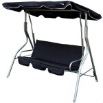 Balancelle de jardin - aktive - noir - 180x107x160 cm - 3 personnes