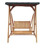 Balancelle de jardin en bois de teck avec pare - soleil