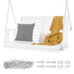 Balancelle de porche en bois 4 pi - duoku - banc de balanoire robuste - pour jardin et terrasse - blanc ...