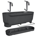 Balconnire elho greenville easy balcony noir - longueur 52 cm