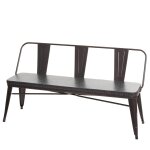 Banc 3 places banc de salle a manger cuir artificiel chesterfield noir - gris 04 0000514