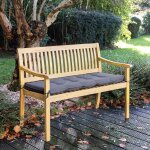 Banc en acacia similan - coussins gris