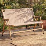 Banc de camping en bambou hwc - q40, banc d'ext�rieur, banc de pique - nique, banc de jardin, pliable, ...
