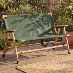 Banc de camping en bambou hwc - q40, banc d'ext�rieur, banc de pique - nique, banc de jardin, pliable, ...