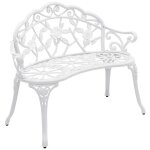 Banc chaise siège de jardin fonte résistant aux intempéries 100 cm blanc helloshop26 03 0001007 Banc chaise siège de jardin fonte résistant aux intempéries 100 cm blanc helloshop26 03 0001007