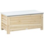 Banc coffre de jardin 2 en 1 bois sapin pr - huil acier galvanis