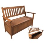 Banc de jardin 2 places avec coffre  manille  - mapel en bois - marron