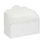 Banc et coffre de rangement en bois blanc 60 x 30 cm