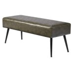 Banc en cuir pu 110 x 40 x 43 cm - duoku - bout de lit avec pieds mtalliques - banquette moderne pour ...