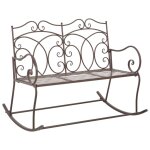 Banc de jardin 104 cm fer marron antique