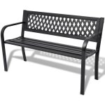 Banc de jardin 118 cm acier noir