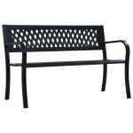 Banc de jardin 125 cm noir acier Banc de jardin 125 cm noir acier
