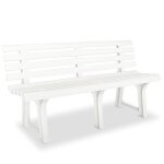 Banc de jardin 145, 5 cm plastique blanc