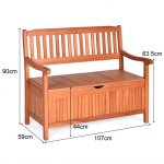 Banc de jardin 2 places 107 x 59 x 90 cm en bois d'eucalyptus avec compartiment de rangement pour jardin ... Banc de jardin 2 places 107 x 59 x 90 cm en bois d'eucalyptus avec compartiment de rangement pour jardin ...