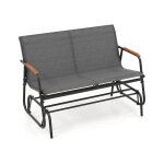 Banc de jardin 2 places 74 x 115 x 84 cm balancement fluide et confort optimal style contemporain en ...