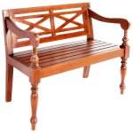 Banc de jardin banquette batavia 98 x 50 x 82 cm bois d'acajou massif marron fonc� helloshop26 02 0010924 ...