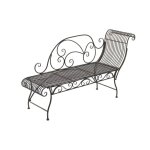 Banc de jardin banquette si�ge d'appoint design en m�tal bronze 156x46 cm 10 0002936