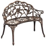 Banc de jardin chaise de jardin fonte rsistant 100 cm fonte couleur bronze helloshop26 03 0001008