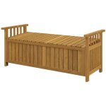 Banc de jardin avec coffre de rangement 186l - accoudoirs - dim. 128 x 56 x 53 cm - habillage pvc bois ...