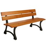 Banc de jardin avec dossier pour ext�rieur 3 places robuste et r�sistant aux intemp�ries 170 cm en bois ...